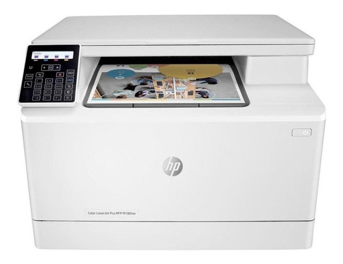 Impressora a cor multifuncional HP LaserJet Pro M180NW com wifi branca 110V - 127V