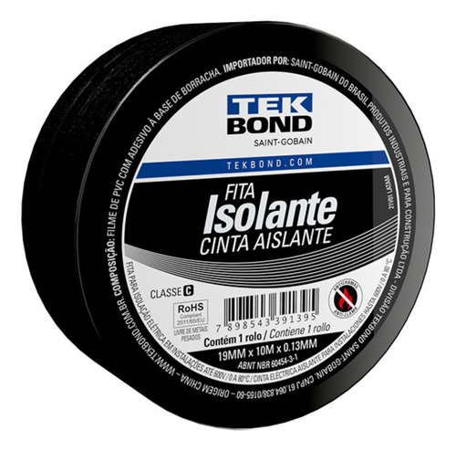 Fita Isolante Uso Geral 19mm X 10m Tekbond