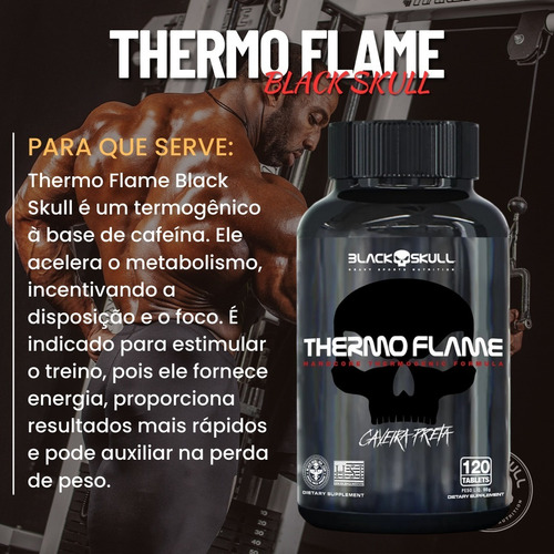 Thermo Flame TermogĂȘnico Pote Com 120 Tabletes - Black Skull