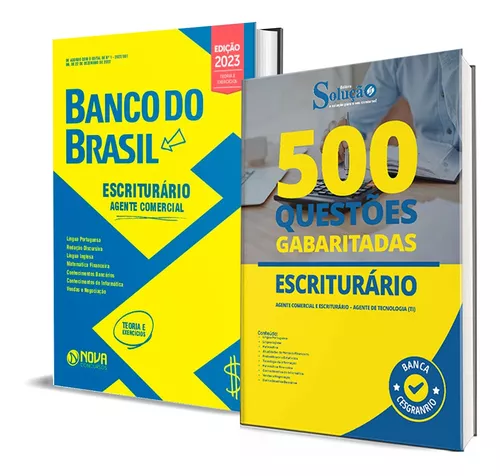 Kit Apostila Banco Do Brasil Escriturário + Questões - Solução Cursos e  Concursos