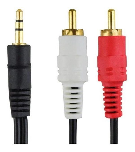 Imagen 2 de 2 de Cable De Audio Auxiliar Plug 3.5 A Rca 1 Metro 11-1004