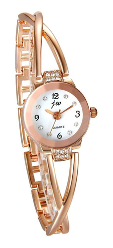 Reloj Chapado En Oro Rosa,reloj De Diamantes Brillantes Moda