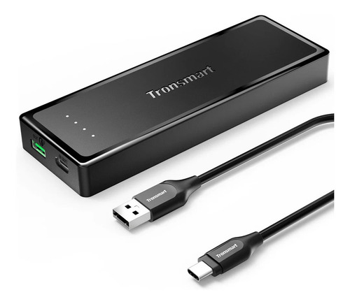 Imagen 1 de 1 de Presto Power Bank Black Tronsmart 10400 Mah Usb-c