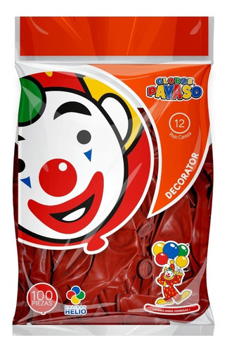 100 Globos Payaso Redondo De Látex No 12 / 30 Cm Elige Color Color Rojo Cereza