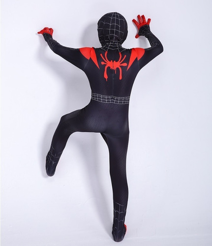 Imagem 3 de 7 de Fantasia Infantil Homem Aranha Miles Morales Roupa Preta