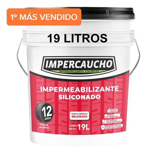 Impermeabilizante Impercaucho 12años Siliconado Mejorado 20m