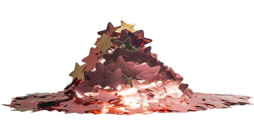 Confete Metalizado Para Balão Estrela Rosa Ouro - 25g - Mund