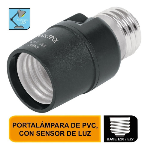 Portalámpara De Pvc Con Sensor De Luz, Volteck 46516