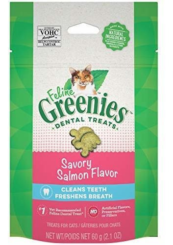 Premios De Gato Feline Greenies Dental Sabor Salmon Rico