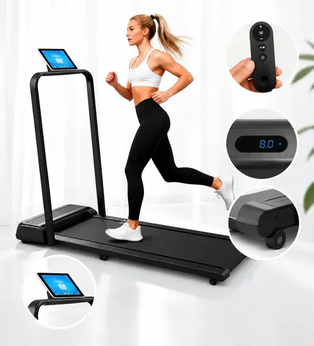 Esteira Ergométrica Elétrica Dobrável Com Painel LCD Controle Rem...