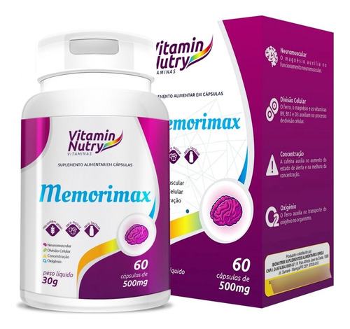 Memorimax 500mg (60 Caps) - Padrão: Único Neutro