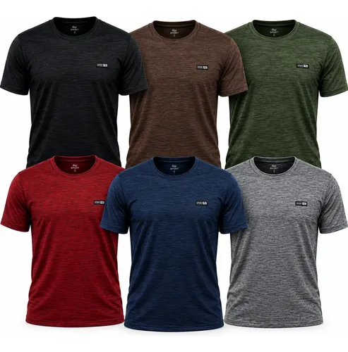 Kit 6 Camisetas Masculina Academia Dry Fit Malha Fria Treino 1 De Cada Cor Camuflado P
