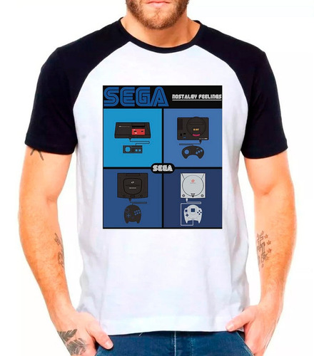 Camiseta Raglan Sega Jogo Video Game Camisa Blusa Moleton3