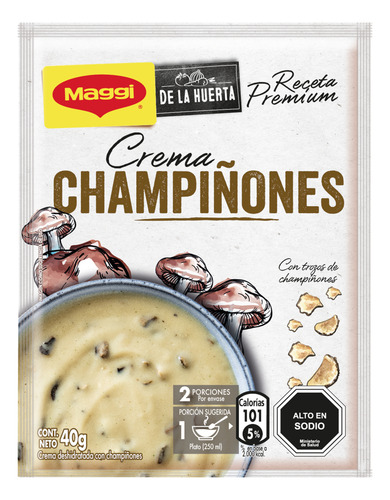 Pack 5 Crema Maggi De La Huerta Champiñones 40g