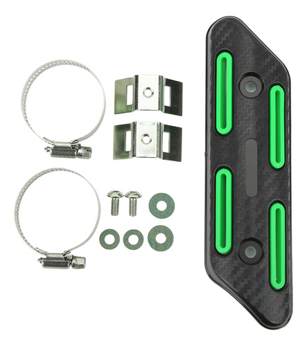Protector Térmico De Tubo De Escape Verde Verde Universal Pa