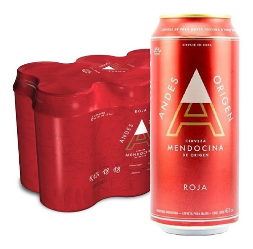 Cerveza Andes Origen Roja 473ml X6