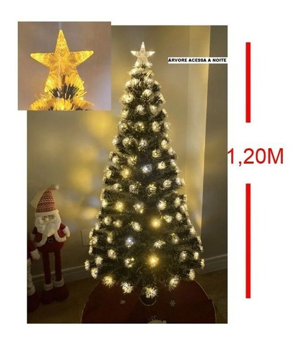 Árvore De Natal Led Fibra Ótica Cristal 120cm Luzes Bivolt | Parcelamento  sem juros