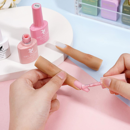 2 Dedos De Práctica De Silicona Para Uñas Acrílicas, Modelo