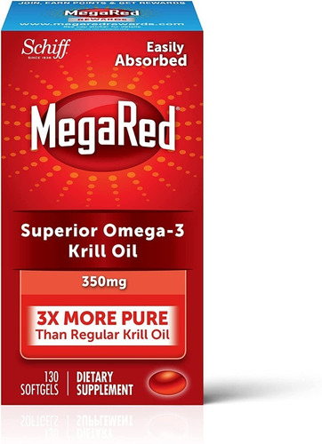 Megared Aceite De Kril 300 Mg Mega Rojo Omega-3 130 Capsulas
