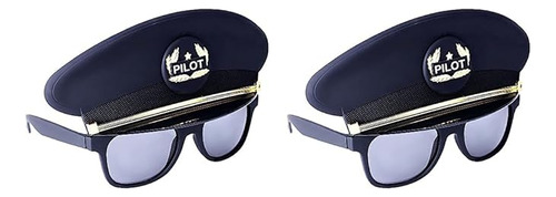 Staches Gafas Sol Para Disfraz Piloto Con Gorra Negra Uv400