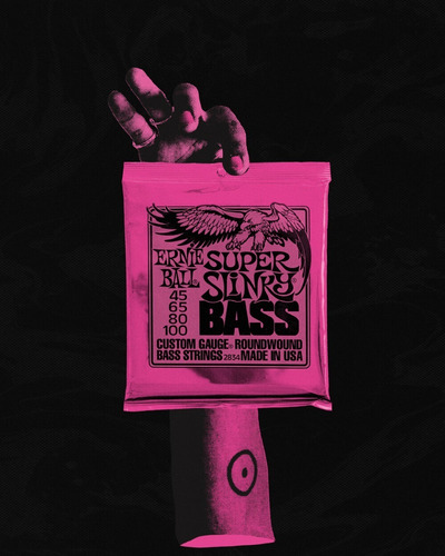Imagem 2 de 5 de Encordoamento Baixo 4 Cordas 045 Ernie Ball Super Slinky