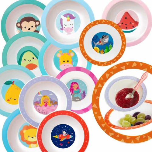 Prato Infantil Divertido Para Bebe E Crianca Bowl Plastico