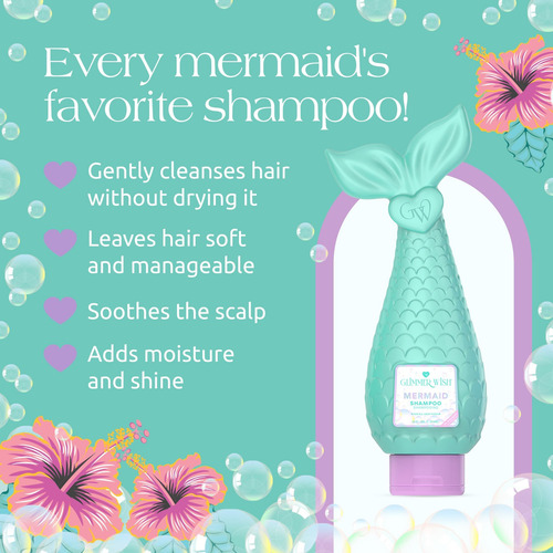 Shampoo Infantil Glimmer Wish Mermaid, Shampoo Sem Parabenos