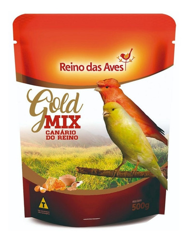 Ração Gold Mix Canário Do Reino Premium 500g Reino Das Aves