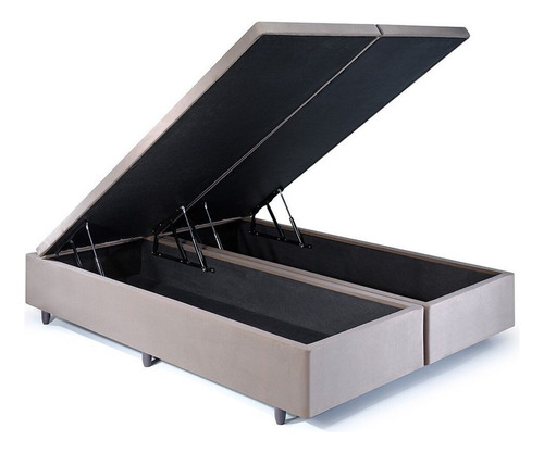 Cama Box Baú King 193cm X 203cm Bege Ab