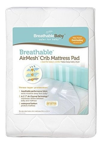 Almohadilla Para Colchón Breathablebaby Airmesh Crib, Blanco