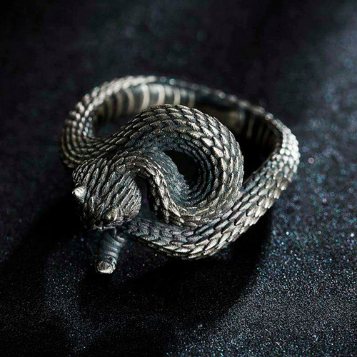 Regalo Anillo Ajustable Víbora Cornuda Serpiente Del Diablo