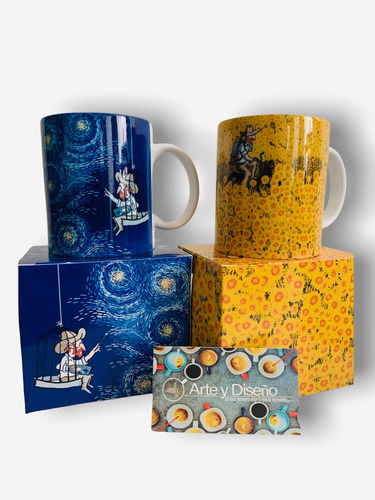 Paquete De Tazas Diseños Van Gogh Personalizadas Color Verde