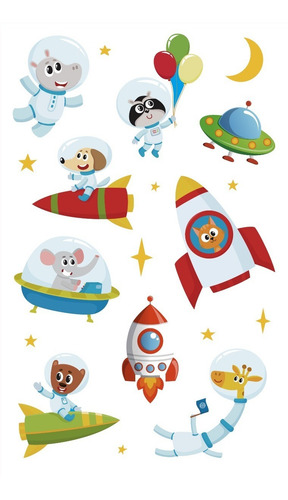 Imagen 5 de 10 de Tatuajes Temporales Tattoo Espacio Astronauta X10 Souvenir