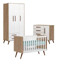 Comprar Quarto De Bebê Marrom Guarda Roupa Cômoda E Berço Mini Cama