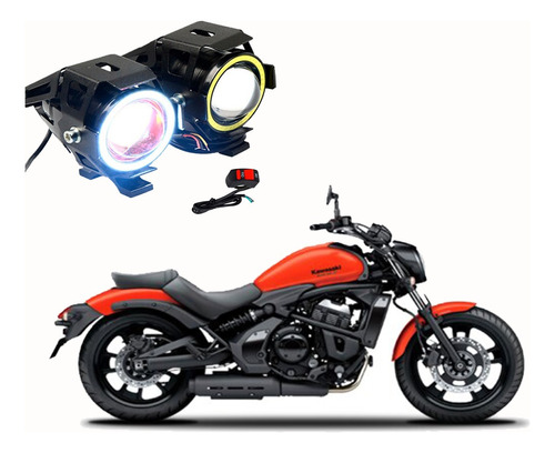 Farol De Milha Angel Eye U7 Mini Moto Vulcan 900cc Lt 2011