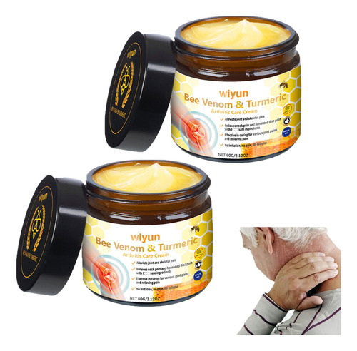2pcs Crema De Tratamiento De Artritis Con 1cúrcuma Y 1veneno