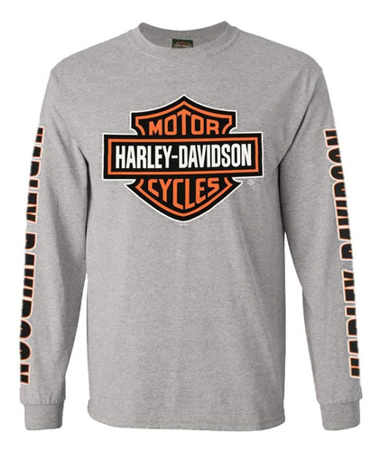 Harley-davidson Polera De Manga Larga Con Cuello Redondo Bar