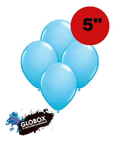 Globox Perlado 5 Pulgadas Color Celeste X 50 Un. Full Celeste Perlado