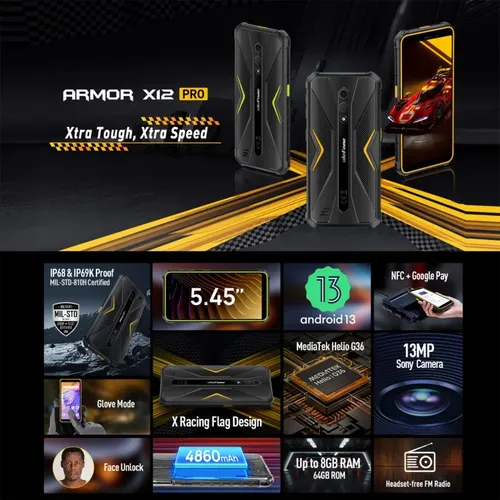 Ulefone Armor X12 Pro + Bluetooth + Vidrio Templado