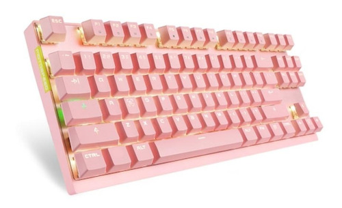 Imagen 3 de 3 de Teclado gamer inalámbrico Motospeed GK82 QWERTY Outemu Red inglés US color rosa con luz 6 colores