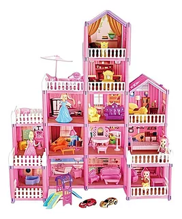 Casa De Muñecas Grande Con Muebles Niñas Princess House