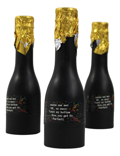 12 Pzas Cañón De Confeti Con Forma De Botella De Champán