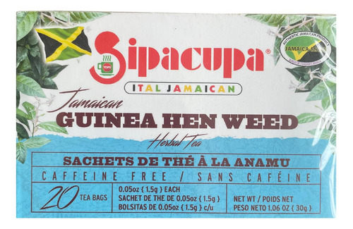 Te De Hierba De Gallina De Guinea Jamaica, 20 Bolsas De Te E
