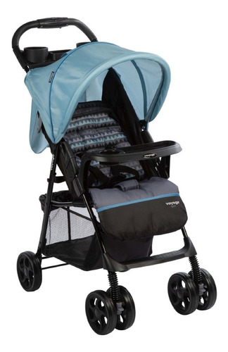 Carrinho de bebê de paseio Voyage Spot azul-geo com chassi de cor preto