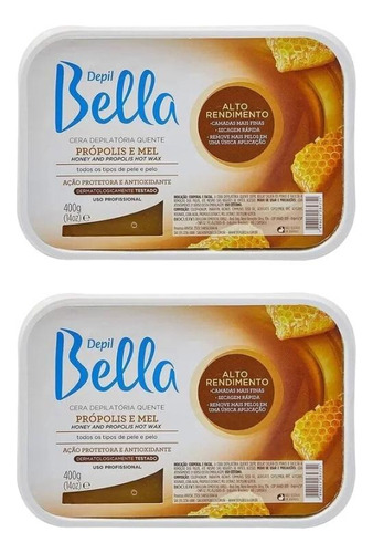 Depilatorio Depil Bella Cera 400g Propolis E Mel - Kit C/2un