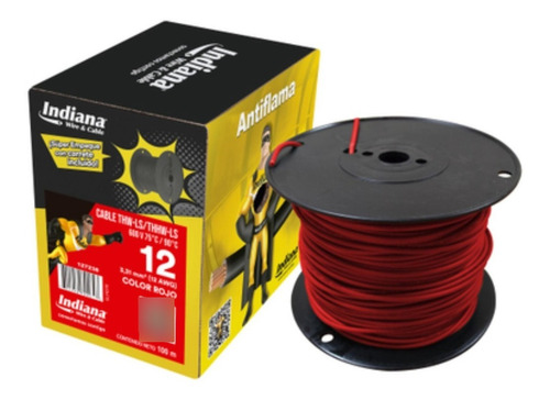 Cable Indiana Thw-ls/thhw-ls Cal. 12 Rojo 100 M