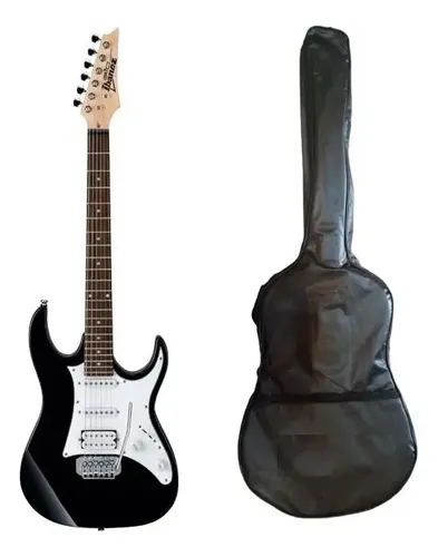 Guitarra Ibanez Gio Grx-40 Preta E Branca Hss Bkn Com Capa