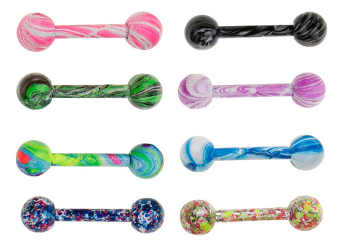 8 Piezas De Acero Inoxidable Lengua Barras Anillos Anillos
