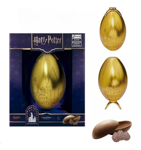 Ovo De Pascoa Harry Potter Troféu Dourado Lata Oval 185g