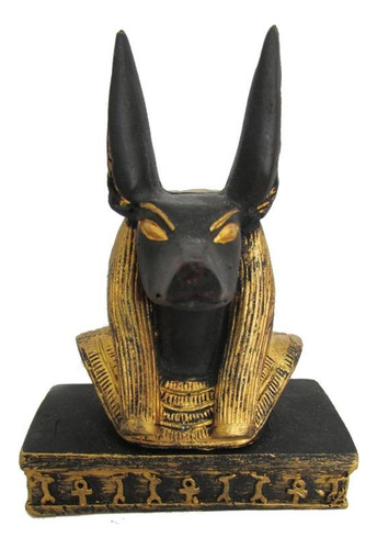 Estátua Busto De Anúbis Egípcio 10cm B48498